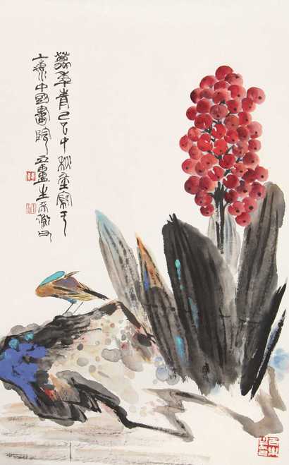 韩天衡 花鸟 镜心